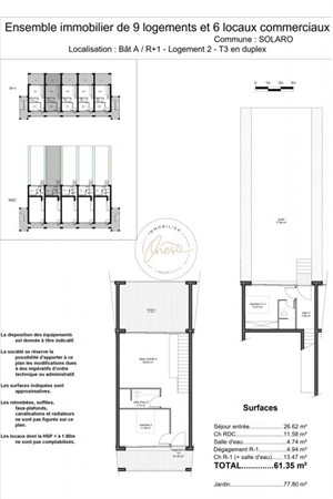 duplex-triplex à la vente -   20240  SOLARO, surface 61 m2 vente duplex-triplex - UBI440925644